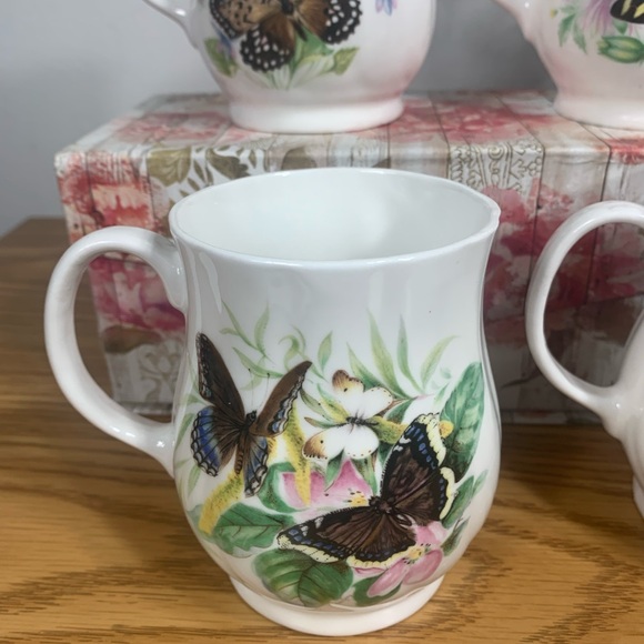 Rosewood Bone China Mugs Butterfly Collection Staffordshire England - Picture 8 of 14